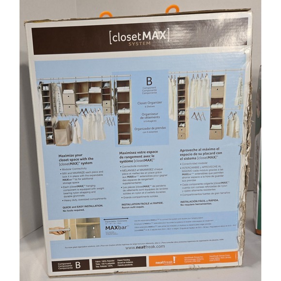 Closet Max Closet Organizer 6 shelves & Below Bed Shoe Organizer Lot of 2 NIB - Picture 2 of 5